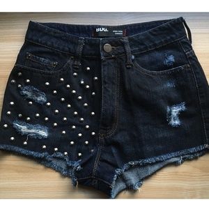 BDG High Rise Cheeky Dark Denim Studded, Size 27